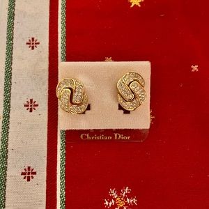 Christian Dior gold clip ons